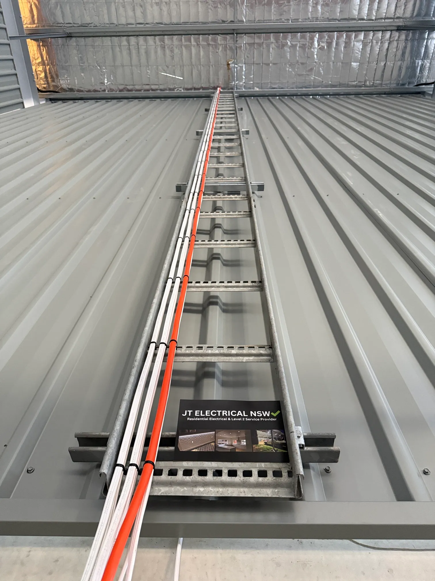Cable tray installed by JT Electrical NSW