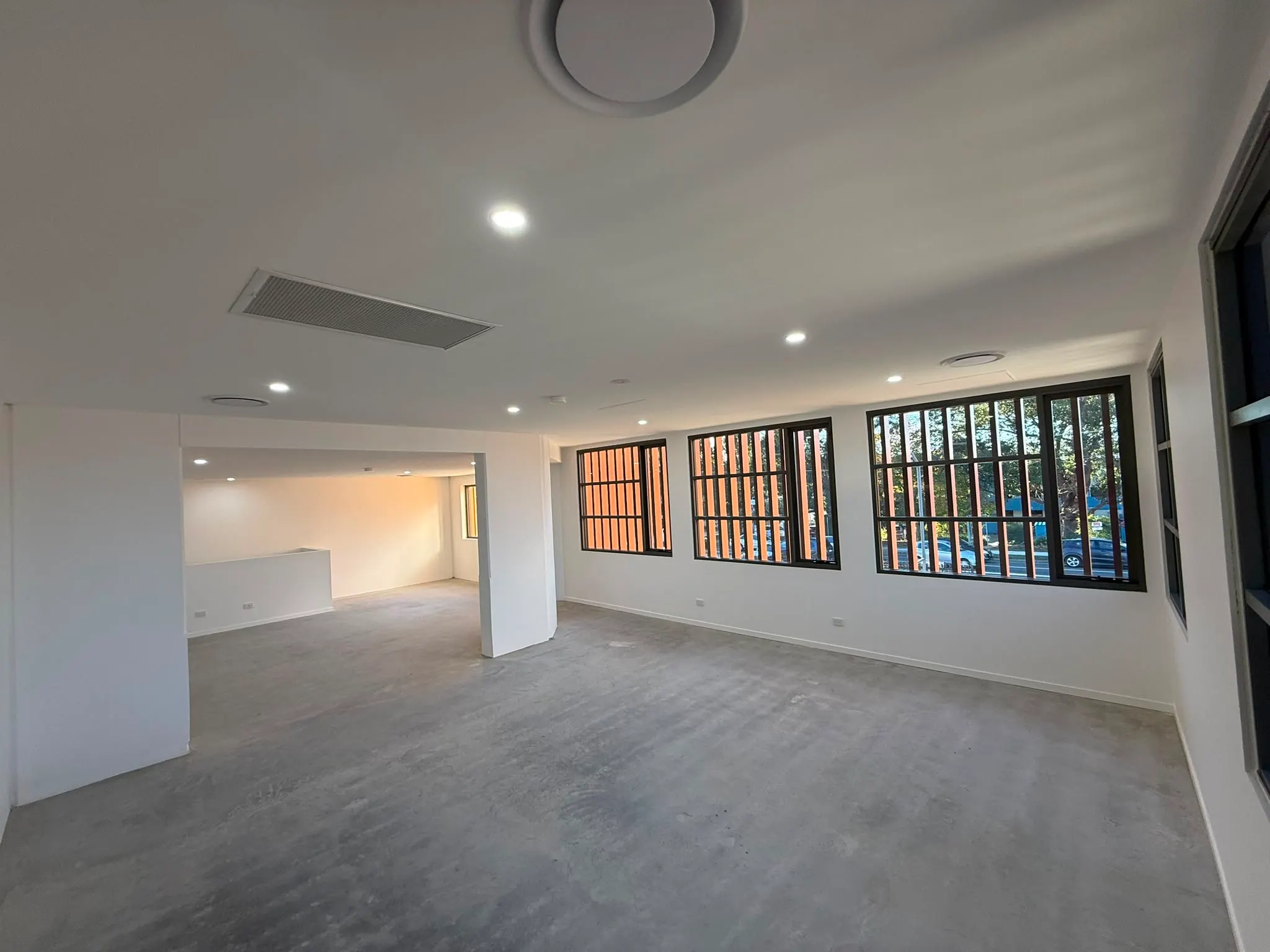Commercial office space with new lighting