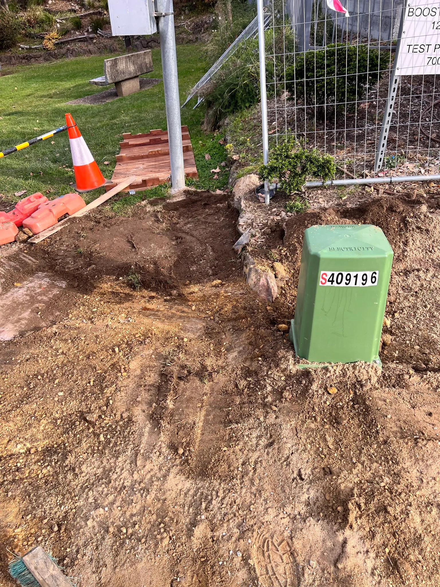 Underground service pillar installed at the street boundary