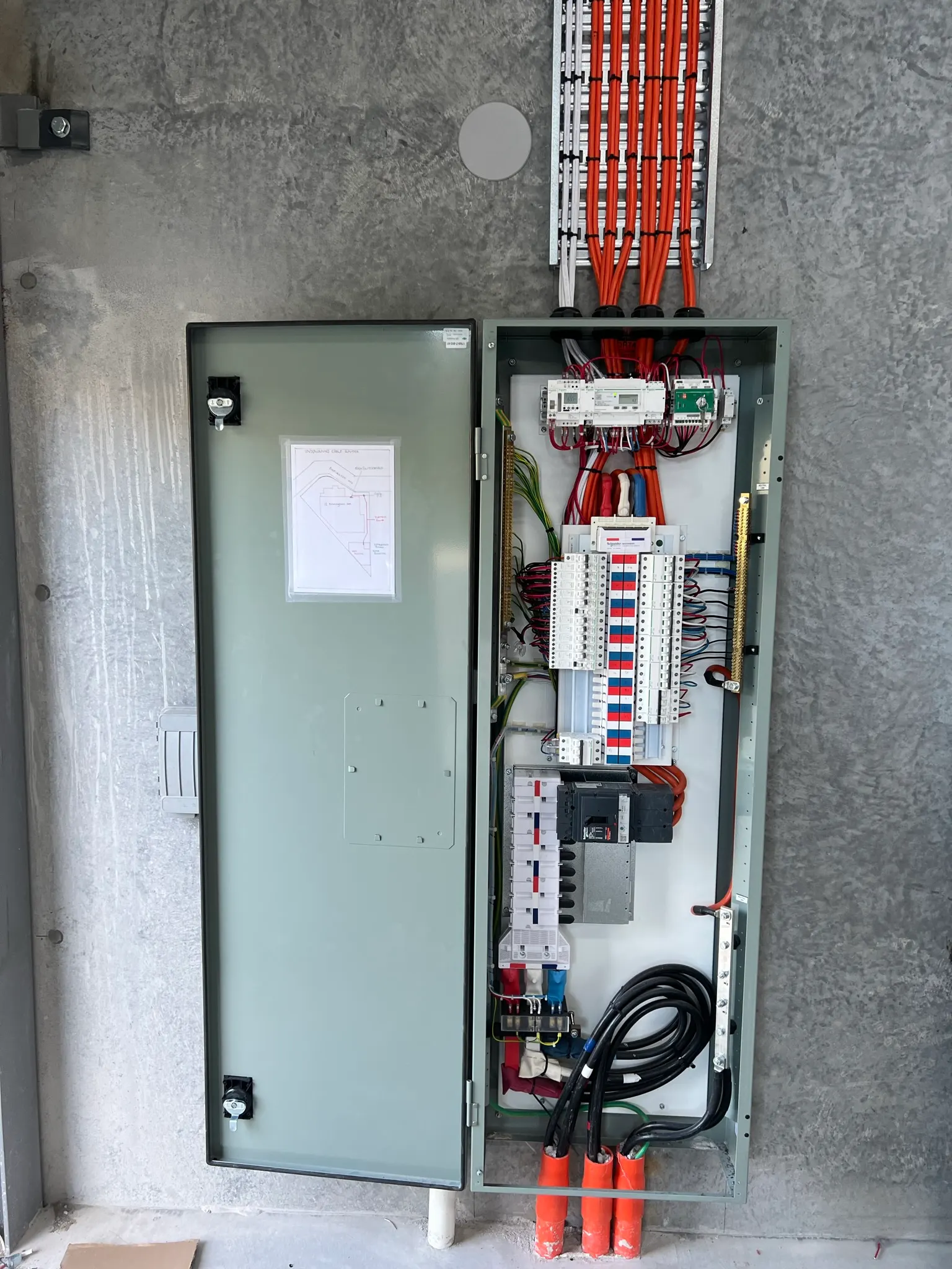 Finished switchboard in its cabinet
