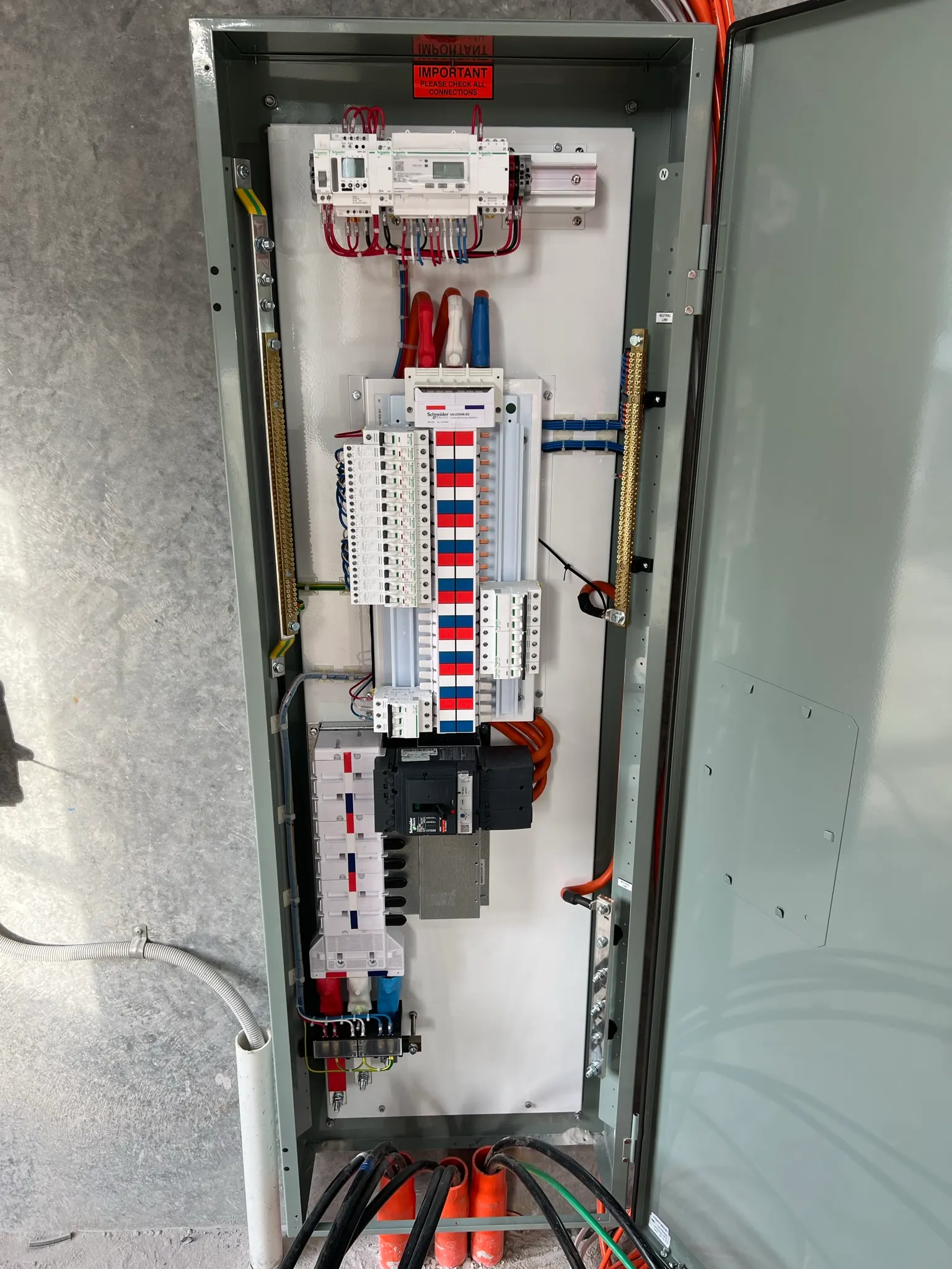 New switchboard fitted with RCBO safety switches