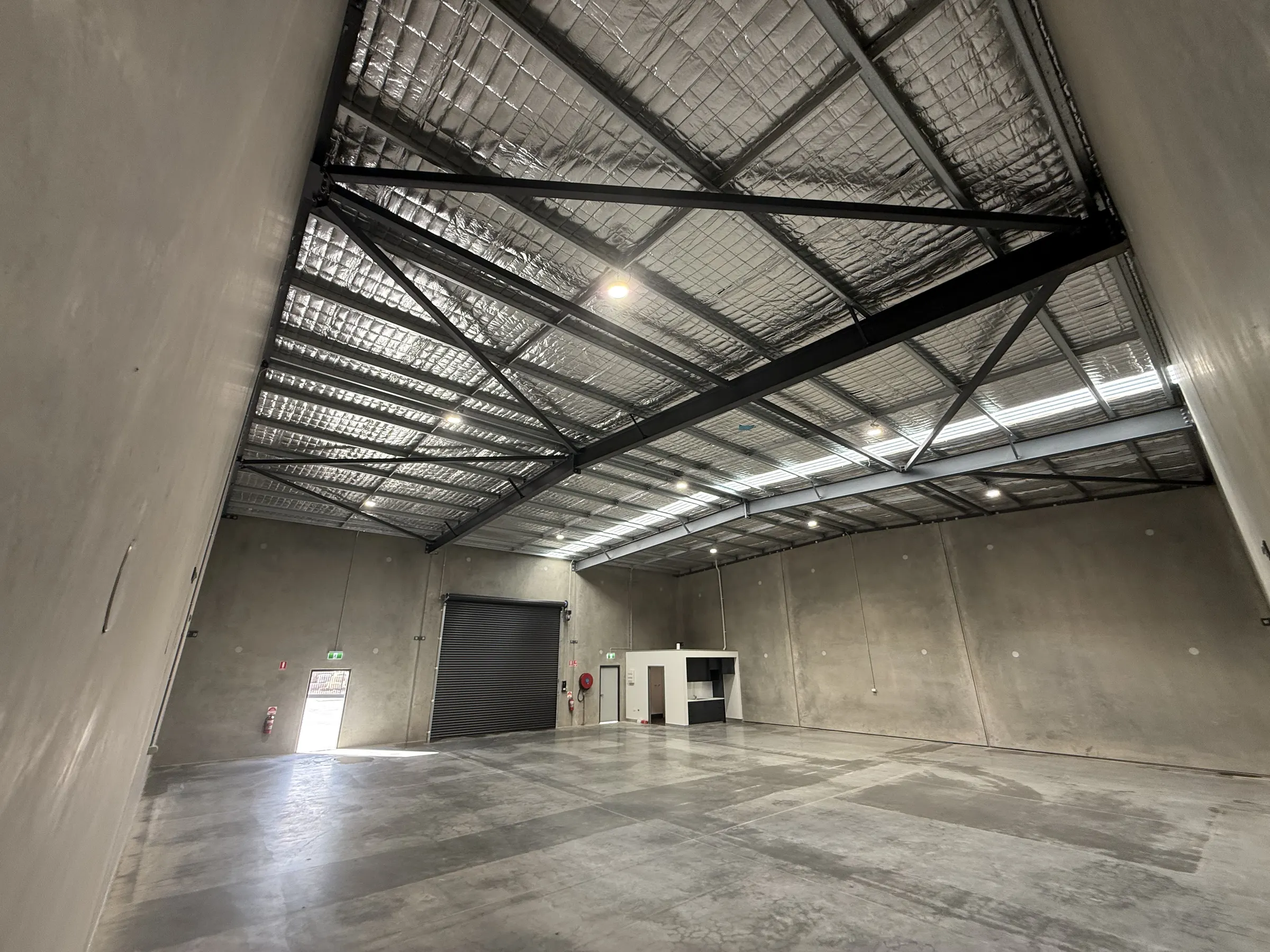 Warehouse with new LED high-bay lighting